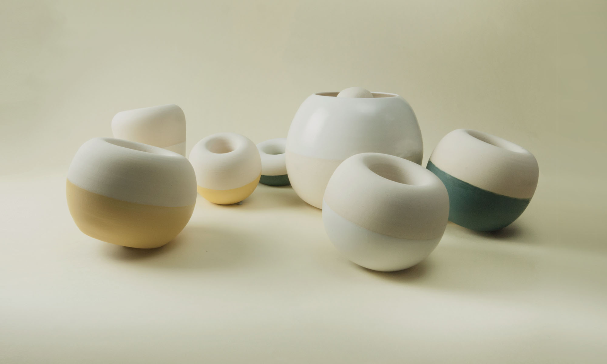 Group of reversible Restless ceramic vessels